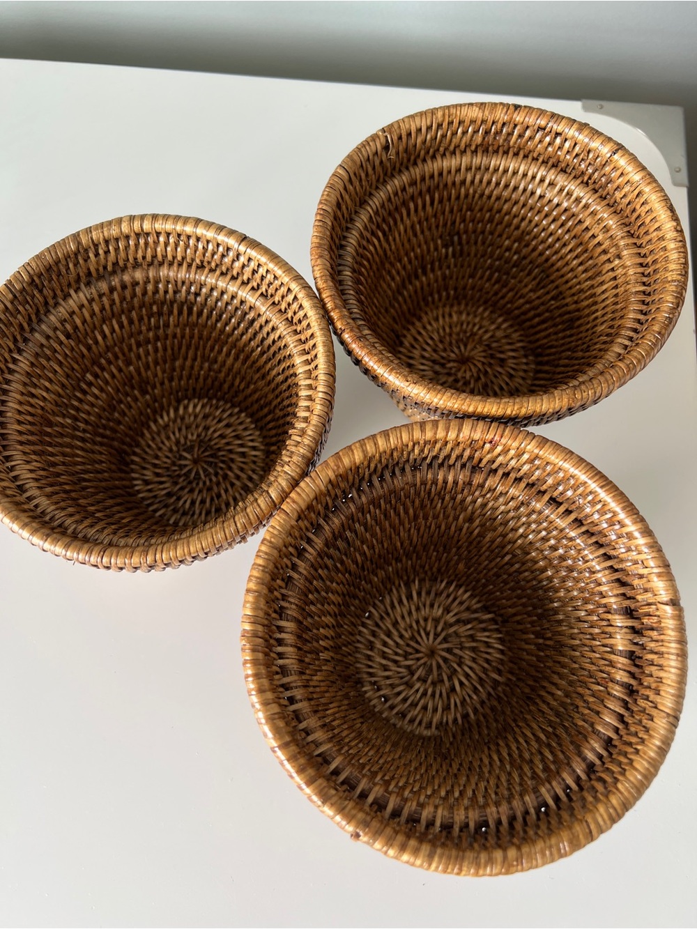 Vintage Ratan Basket Pot - Set of 3 - Picture 4 of 10